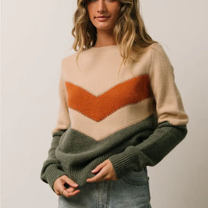 BALTIC BORN Rowen Colorblock Sweater Natural Green {MM25}